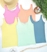 WAREHOUSE ONLY Kennedy Tank - Dusty Blue FINAL SALE