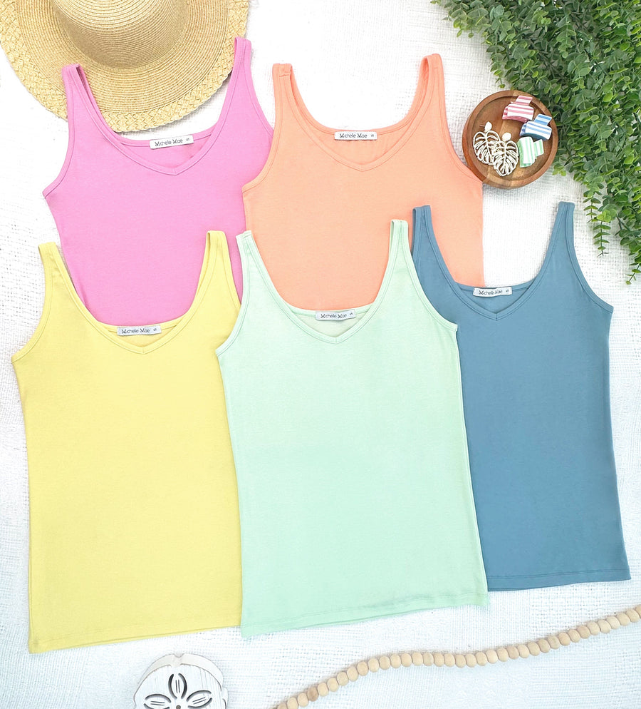 WAREHOUSE ONLY Kennedy Tank - Dusty Blue FINAL SALE