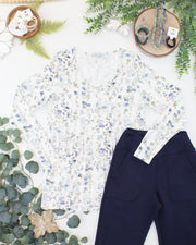 WAREHOUSE ONLY Long Sleeve Sarah Ruffle Top - Olive Meadow