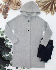 WAREHOUSE ONLY Lillian Long Hooded Cardigan - Grey