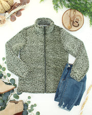 WAREHOUSE ONLY Two Tone Fullzip Sherpa - Olive and White