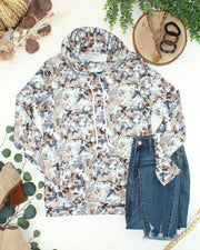 WAREHOUSE ONLY Soft Funnel Neck - Neutral Leaves