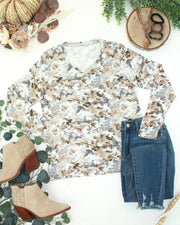 WAREHOUSE ONLY Larissa Long Sleeve - Neutral Leaves