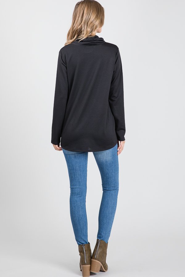 Cowl Neck Sweater- Burgundy