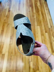 Refreshing Wedge- Silver Glitter
