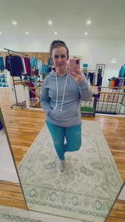 Kacey Ribbed Hoodie - Dusty Blue