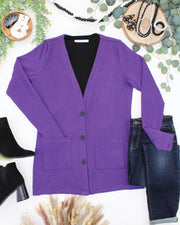 WAREHOUSE ONLY Cori Cardigan - Heathered Purple