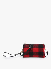 Riley Plaid 3 Compartment Crossbody/Wristlet