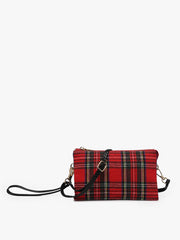 Riley Plaid 3 Compartment Crossbody/Wristlet