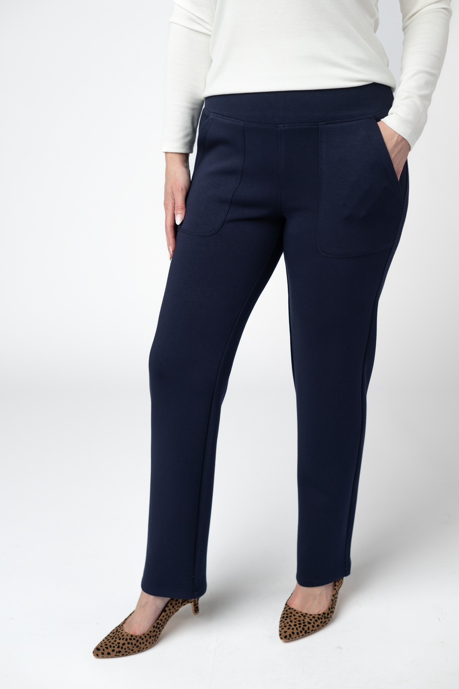 WAREHOUSE ONLY Luxe Ankle Bottoms- Navy