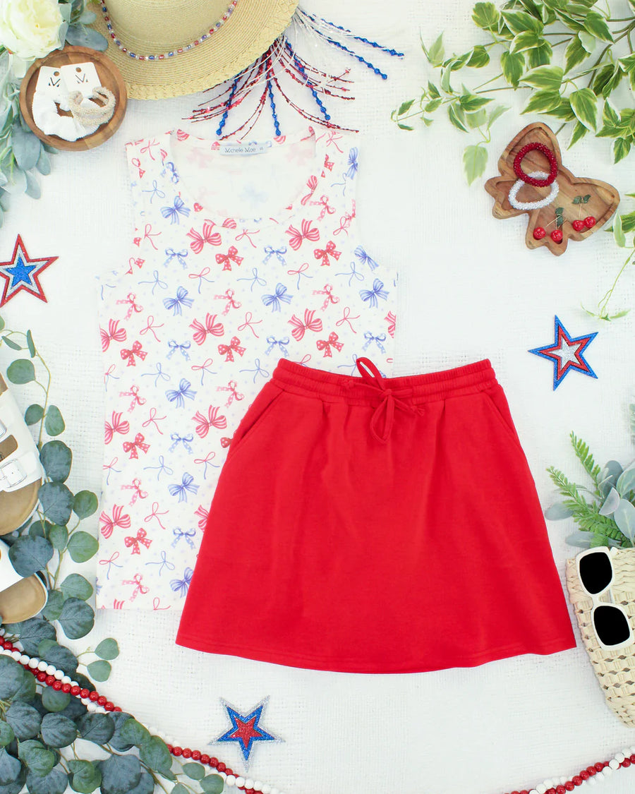 Serena Luxe Skort - Red