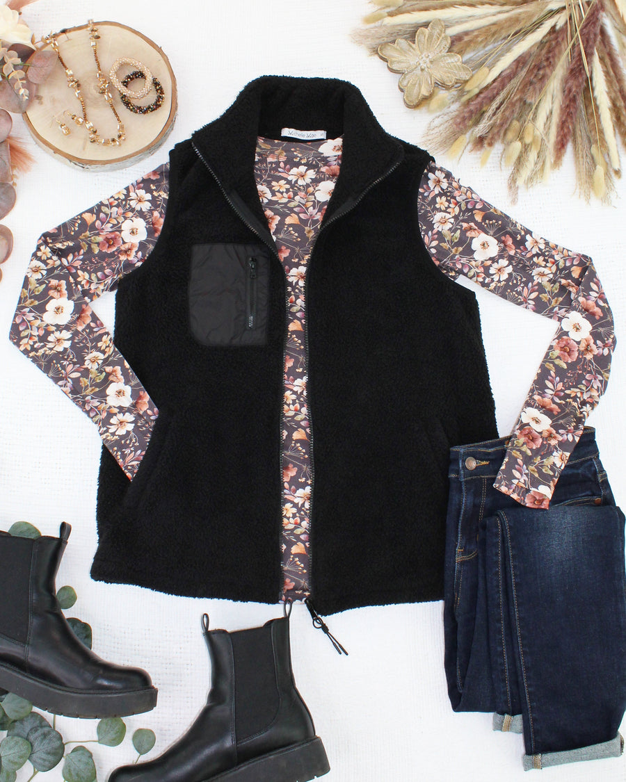 WAREHOUSE ONLY Sherpa Vest - Black