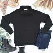 WAREHOUSE ONLY Tatum Quarter Zip - Black
