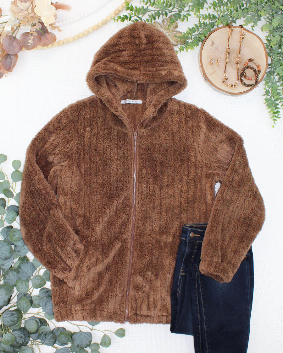 WAREHOUSE ONLY Cozy Sherpa Fullzip - Mocha