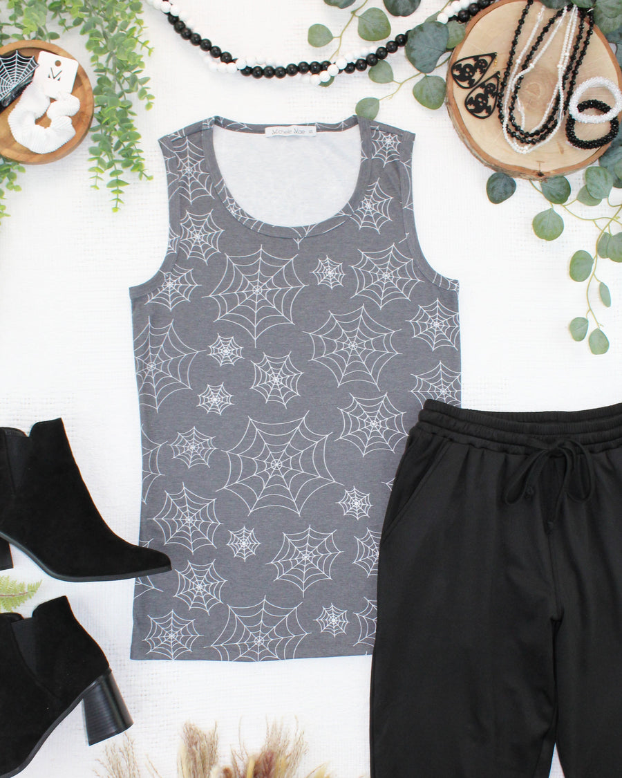 WAREHOUSE ONLY Ava Tank - Faded Black Webs