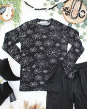 WAREHOUSE ONLY Blair Long Sleeve Top - Midnight Webs