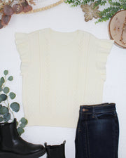 WAREHOUSE ONLY Felicity Flutter Sweater Top - Ivory