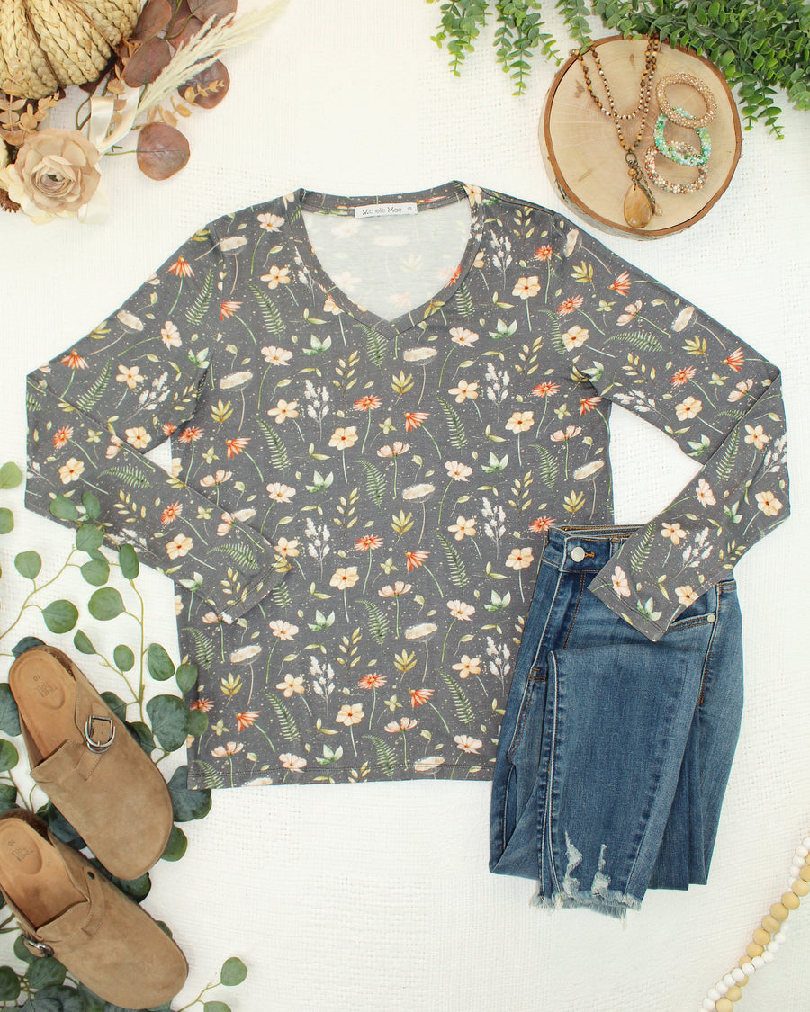 WAREHOUSE ONLY Larissa Long Sleeve - Wildflower Meadow