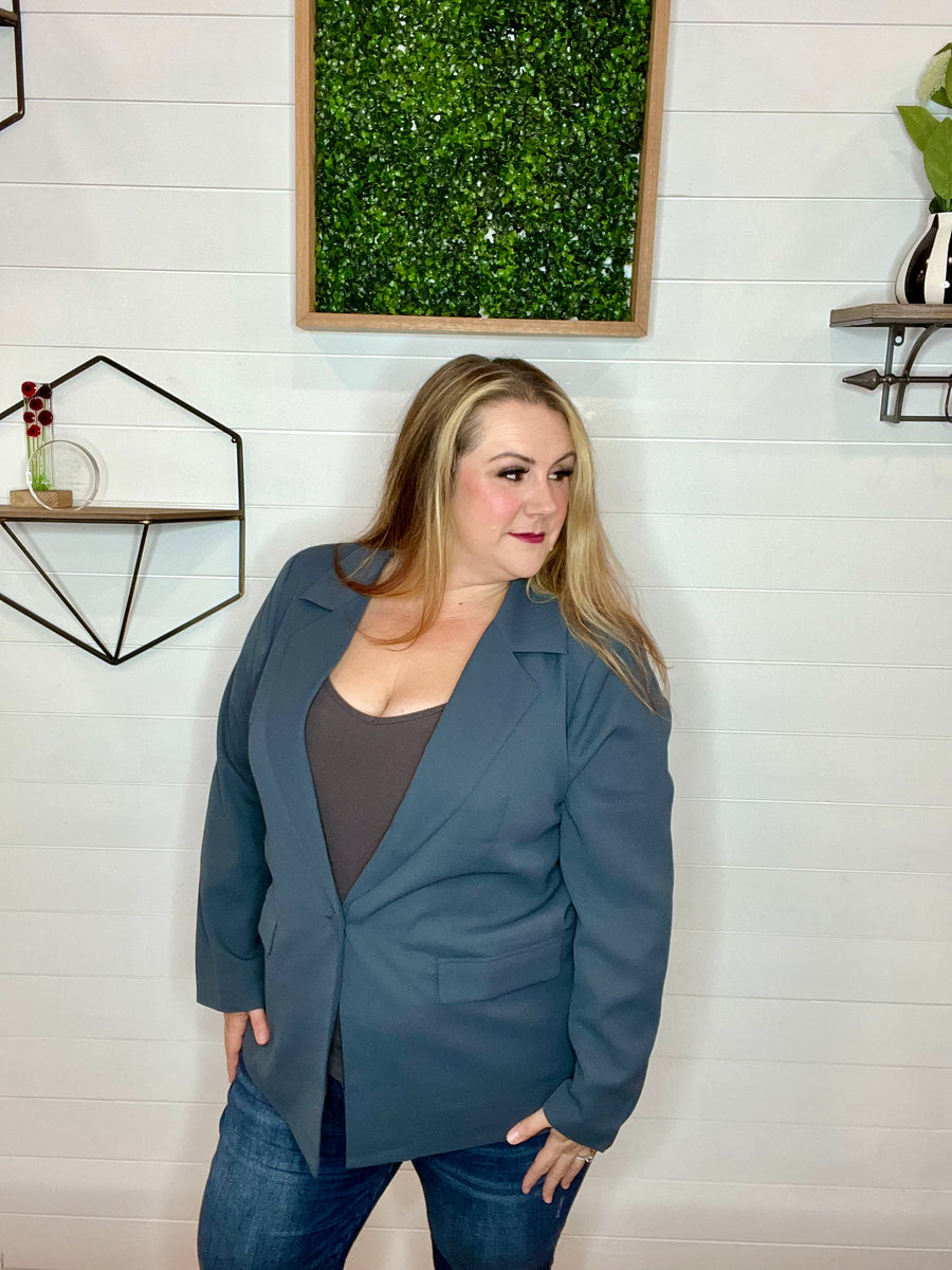 Boyfriend Blazer- Charcoal FINAL SALE