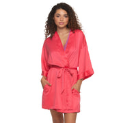 Muse Satin & Lace Kimono - Rouge Red