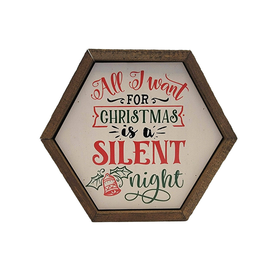 A Silent Night Christmas Décor - Hexagon Sign