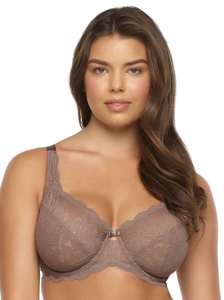 Peridot Unlined Lace Bra- Mink